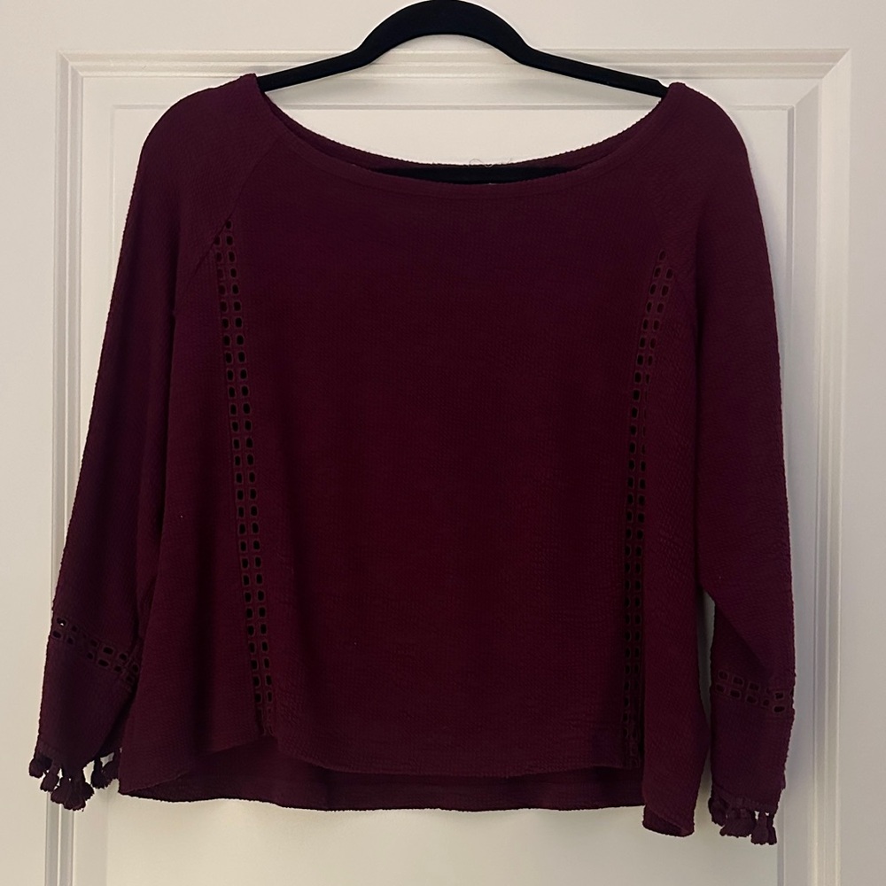 Anthropologie Deep Burgundy Blouse